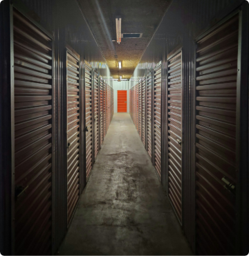 Interior hallway of self-storage facility